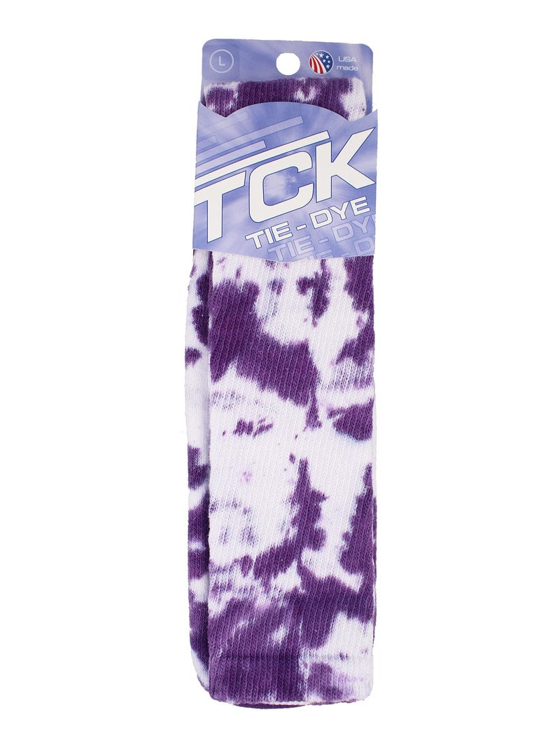 TCK Tie Dye Multisport Tube Socks (Purple/White, Small) - Image 3